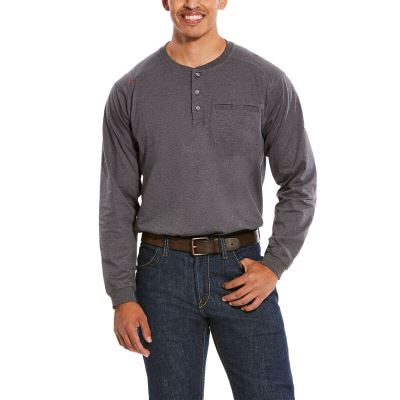 Ariat FR Air Koyu Gri Henley Erkek (11720-196)